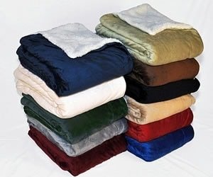 Wholesale Sherpa Mink Fleece Blanket - 50" x 60" (Box of 10)